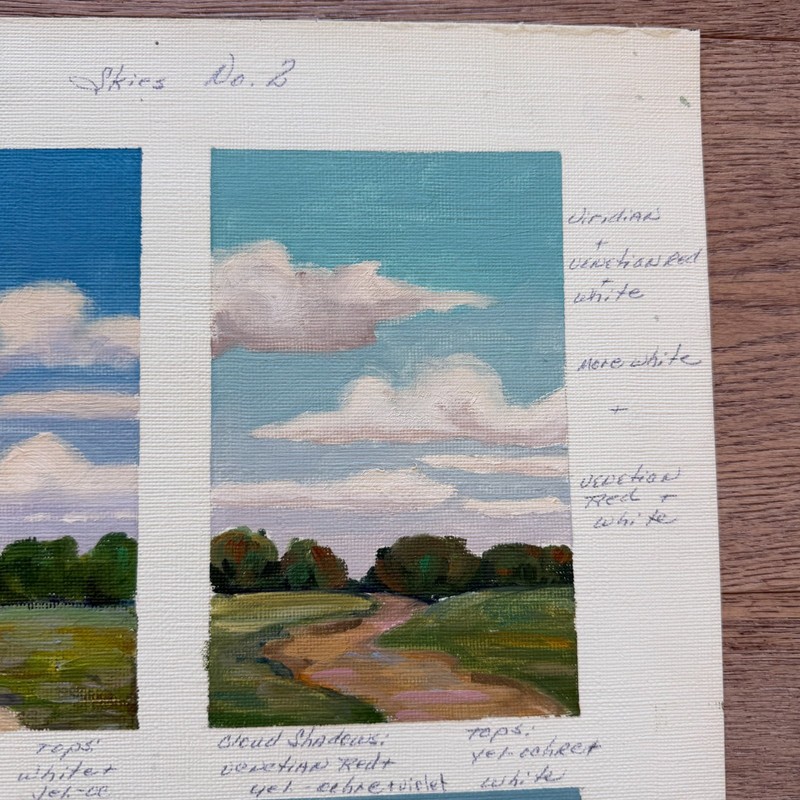 x2 Sky Cloud Painting Studies Landscape Color Notes 16x12 in Canvas gallery
