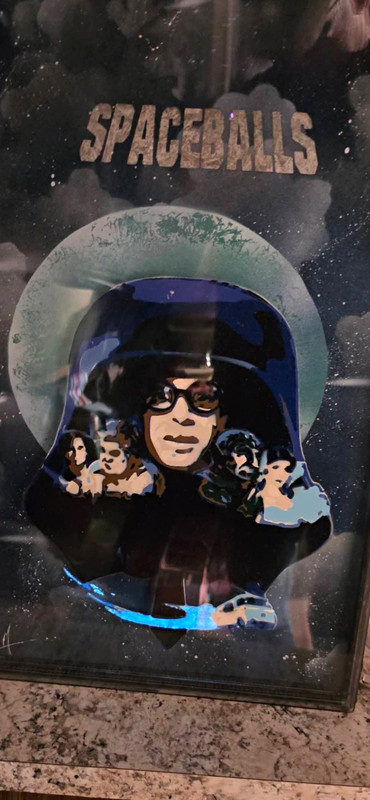 Spaceballs Glow In The Dark Handpainted, Spray Paint Triple Pane GlassWall Decor