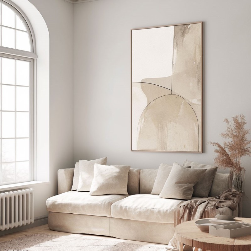 Hand Painted on Oil Painting Minimalism Home Decor Abstract Wall Art Gray