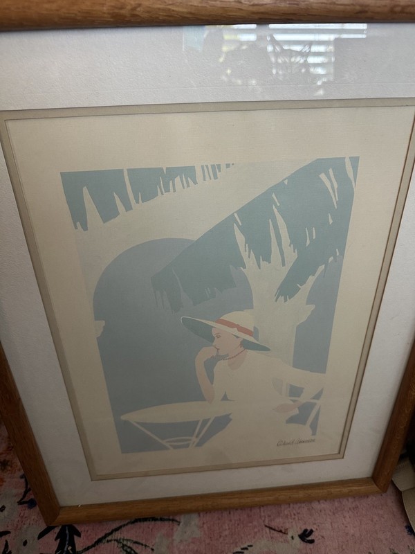 Richard Ackerman Lady Palm Hand Signed 9×14 Framed 17×21”