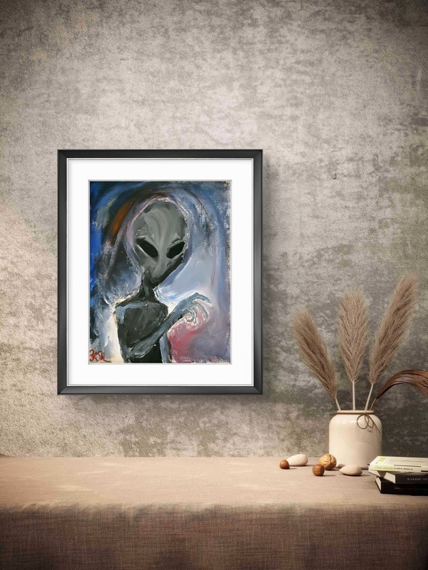 The Gray Unique Abstract Expressionism Wall Art Canvas Board 11x14 gallery