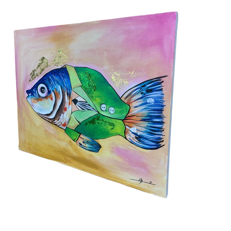PAINTING ORIGINAL ACRYLIC AND MIXED MEDIA ON CANVAS CUBAN ART 24”X30” by Lisa. gallery