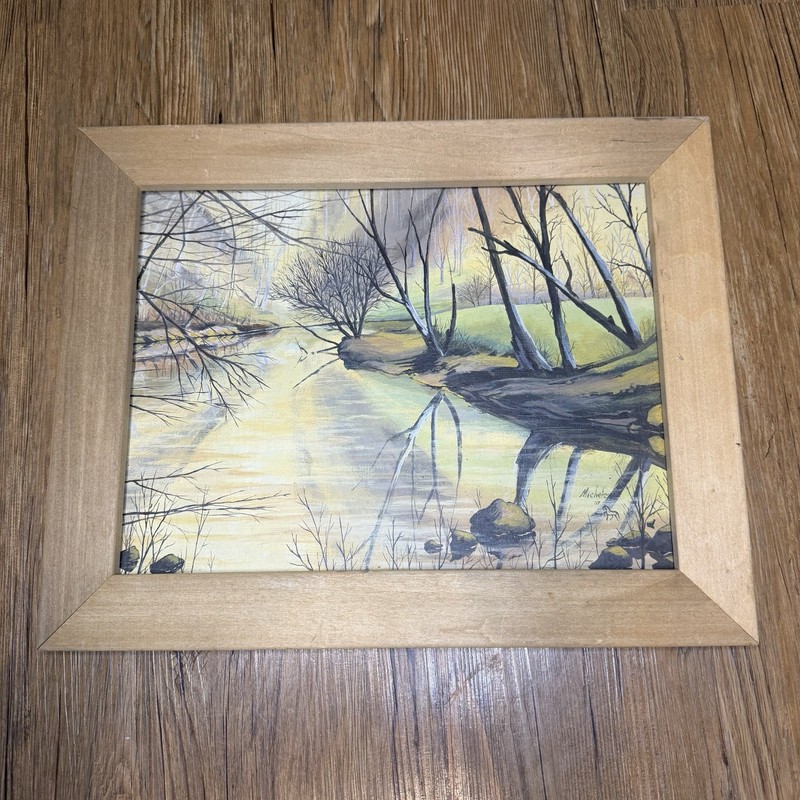 Vintage 2007 Watercolor Landscape Signed Framed 15”x12”