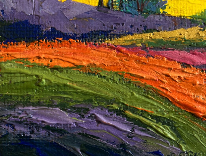 Oil Painting Forest Area With Sunset V. Zadorozhnya Unframed Original nAAA4632 gallery
