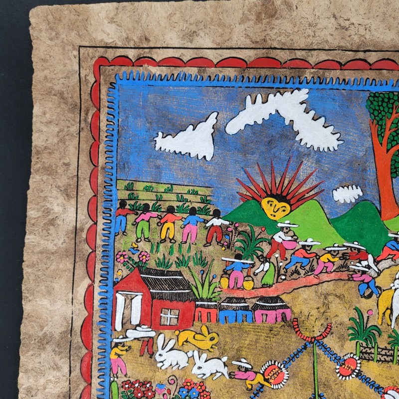 2 Original Amate Mexican Bark Paintings 39cmx59cm from Guerrero Mexico gallery