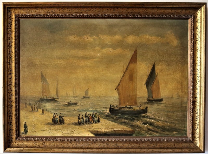PAINTING "BOARDING IN PORT"