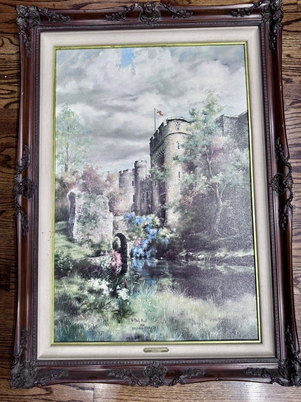 Limited Edition Canvas Print “Allington Castle Kent” by Marty Bell 1988 Framed