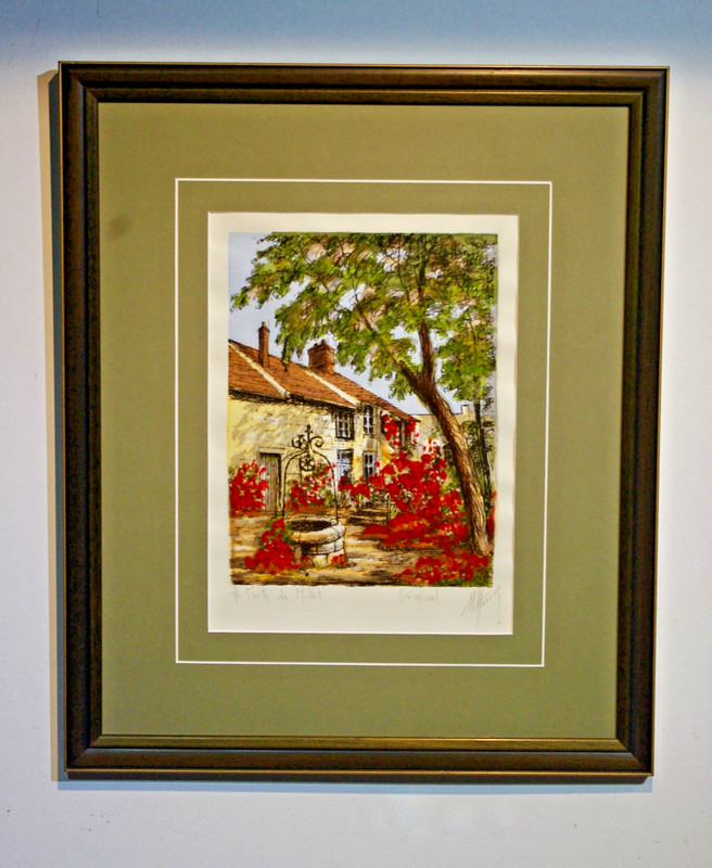 Color ed Etching-Framed Signed-Marcel Jacque – Millet’s Well- Barbizon France