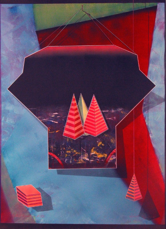 Shahrokh Rezvani «Mystical Equilibrium #19,» 1990, Mixed Media Color Monotype