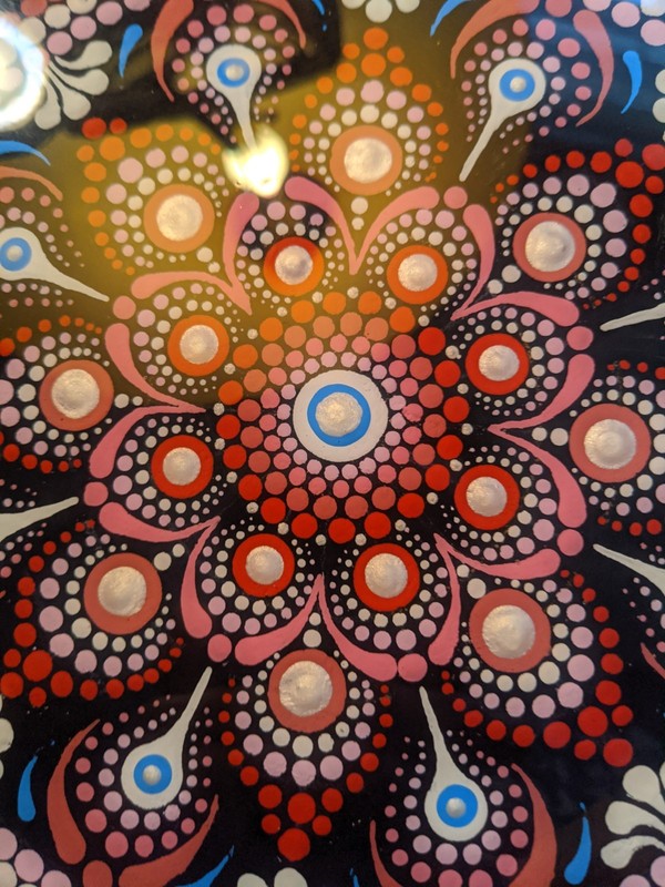 Hand Painted 8.5" Mandala Hand Painted Wall Hanging. gallery