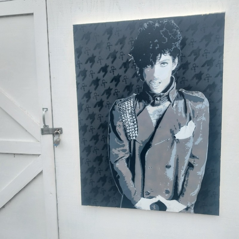 Larger Than Life: Prince 36×48 Spray Paint Art Gold Leaf