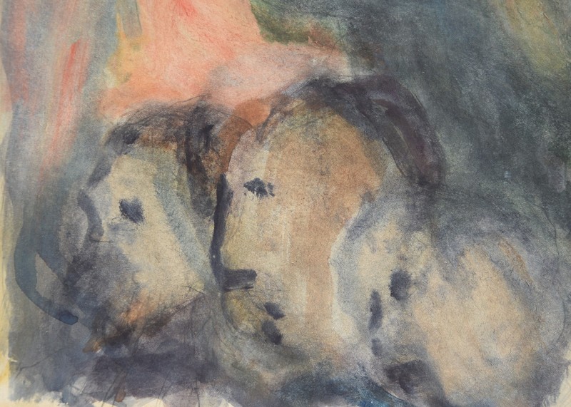 Eric Johansson 1896-1979 Dresden / Early Watercolour Mother with Child / Estate gallery