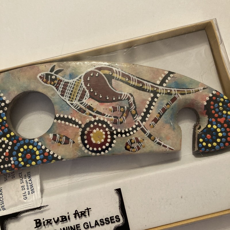 Wine Bottle holder Aboriginal Birubi Art Hand Painted Authentic gallery