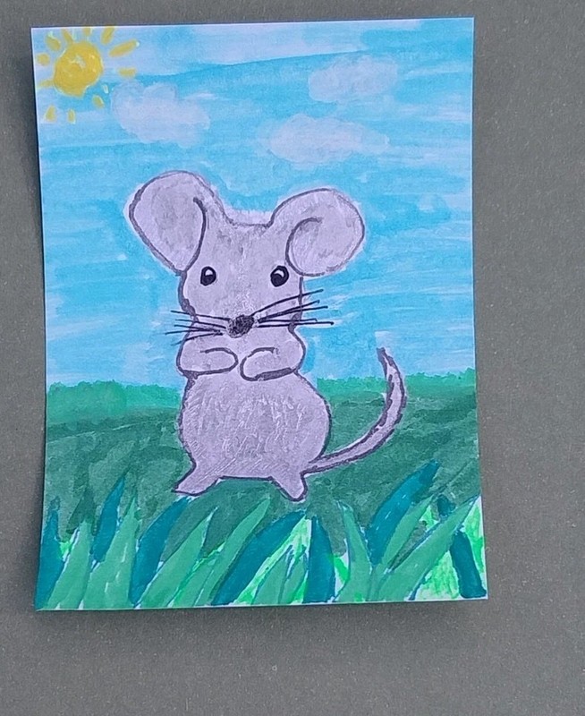 Mouse Rat Hand Painted Art Painting Home Decor 3.5x2.5 Whimsical Animals gallery