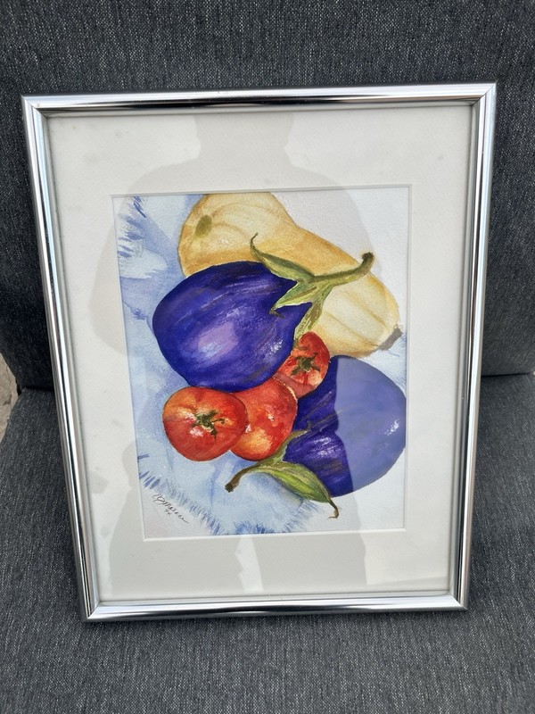 Original Watercolor Painting Signed Vegetables