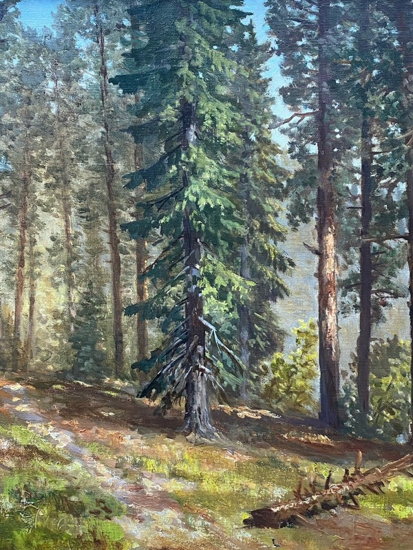 Konstanty Mackiewicz Antique Plein Air Forest Impressionism Landscape Painting gallery