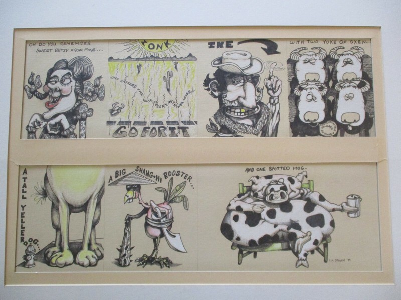VINTAGE LOWBROW MODERNISM DRAWING STOVER SIGNED PORTRAIT COMIC ART MODERNIST gallery