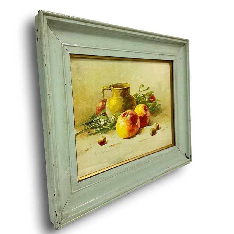 British Still Life Watercolor, Signed Illegibly, Circa 1940 gallery