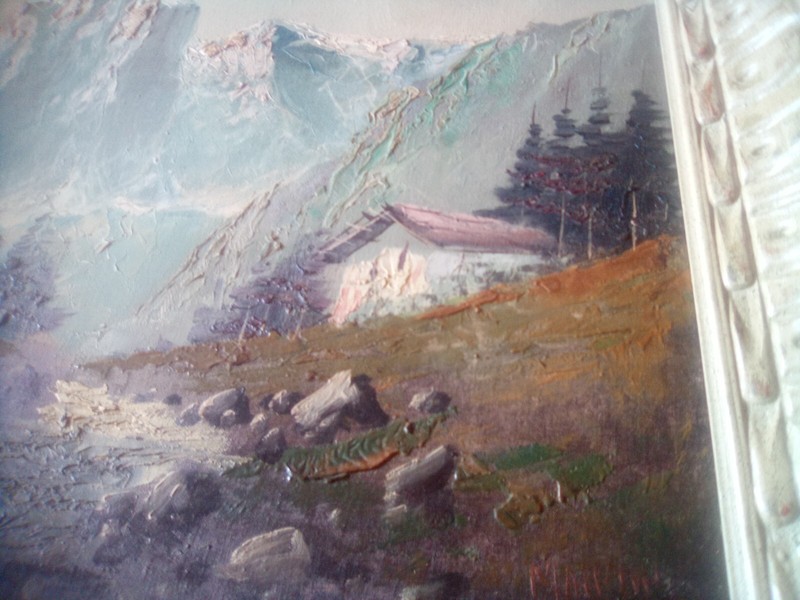 Carlo Mancini (1829-1910) Artist Signed Landscape Oil Painting In Original Frame gallery