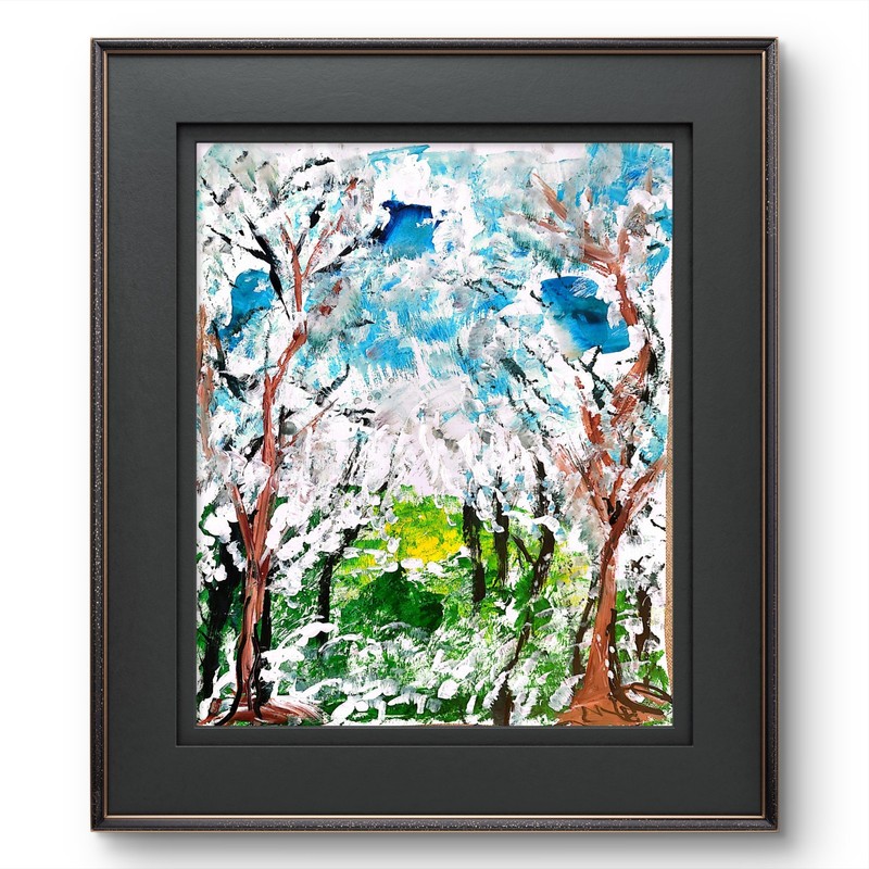 Cherry Blossoms Abstract Expressionist Original Painting Gallery Paper gallery