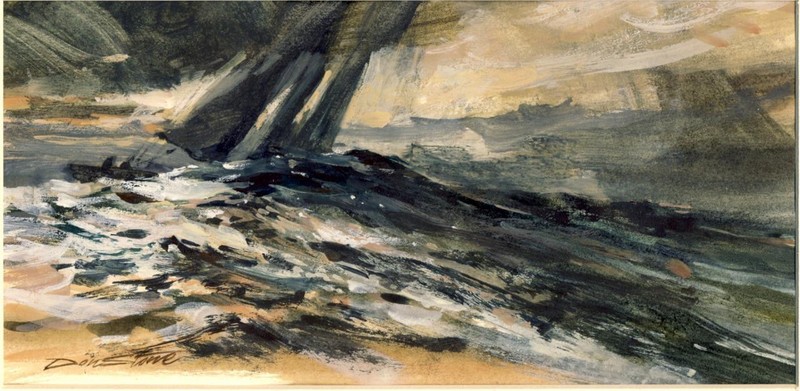 Original Gouache By National Academician Don Stone "The Second Day Out" gallery