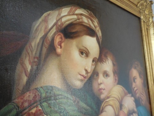 MADONNA DELLA SEGGIOLA-After Rafael-Framed Oil on Canvas gallery