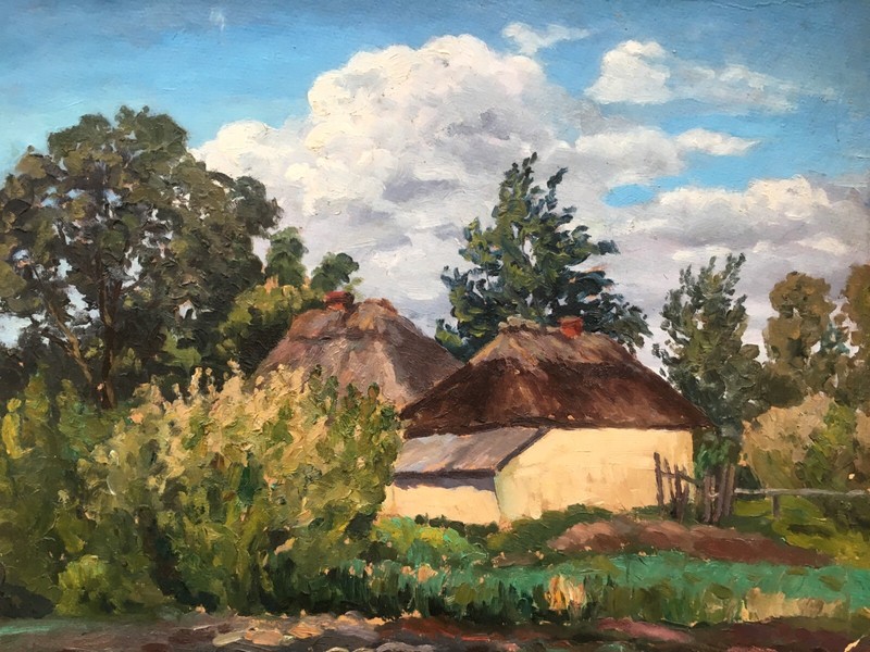 Oil Painting Unframed House Near the Forest Cherkas A Nature Painting Art n642 gallery