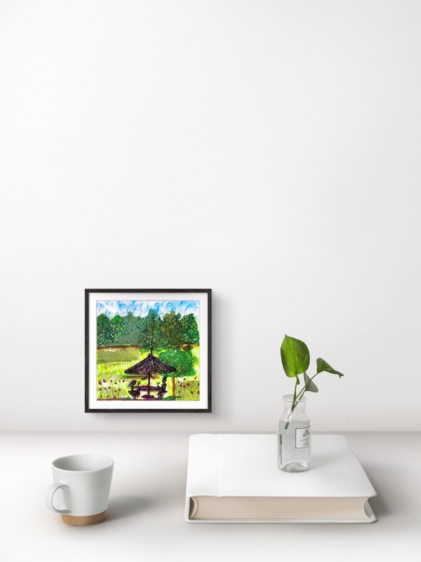 Wine Country Vineyard Original Expressionism Watercolor On Paper 4x4 gallery