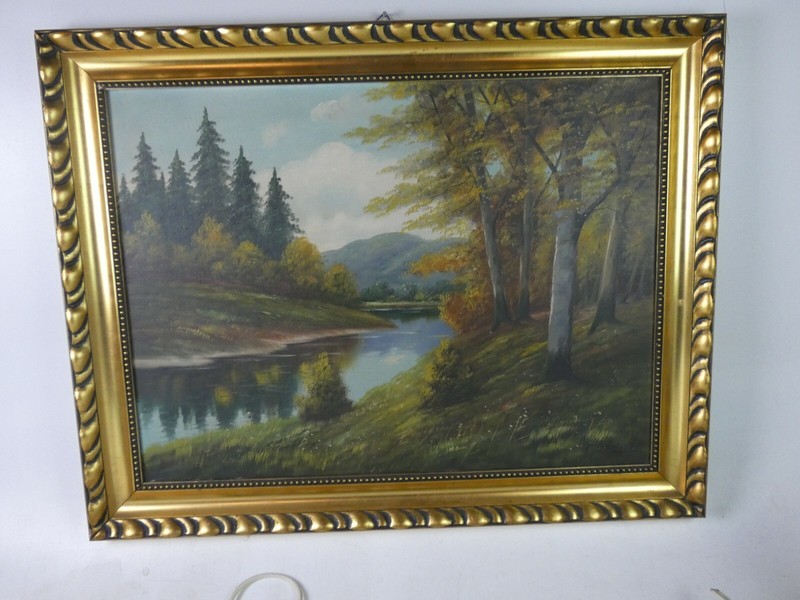 F.Bemgitt Oil on Canvas Illegal Dump 95x74cm G7166
