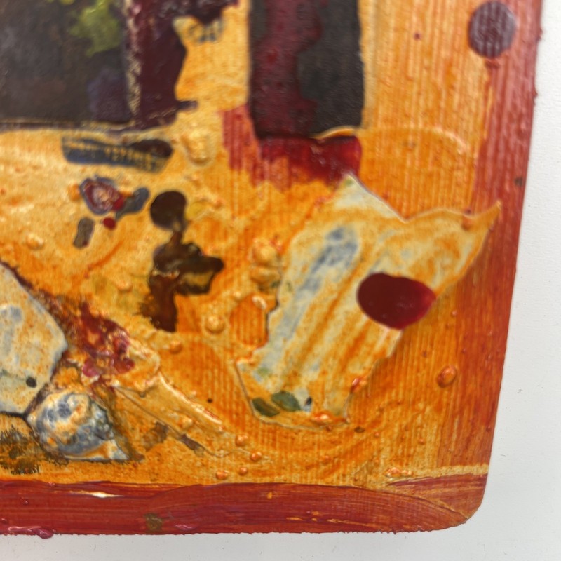 Original Abstract Painting Assemblage On Reclaimed Wood Signed gallery