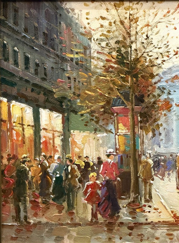 T. E. Pencke (French), Mid-20th C Impressionist O/C "Boulevard A Paris", Signed! gallery