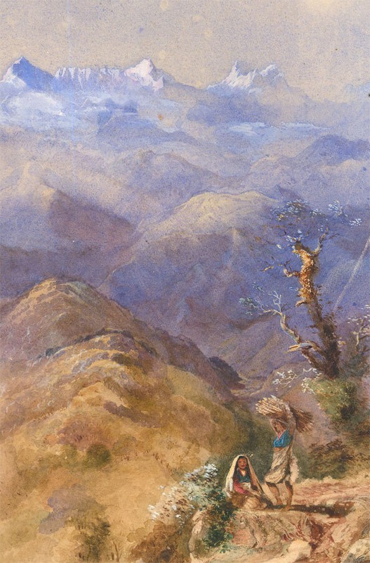 19th Century Watercolour – Collecting Firewood