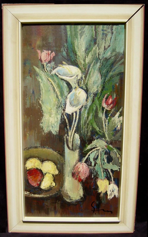 Ewald Hess 1918 - Wiesbaden / still life with fruit / around 1950 / painting, signed gallery