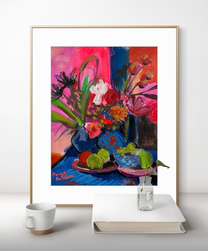 Paige Robbins Original 11x14 Acrylic Painting Modern Art Flowers gallery