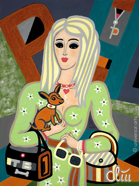 JACQUELINE DITT – Famous Society It Girl Painting 2023 Dog Chihuahua