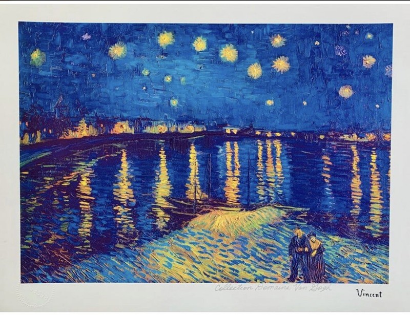 Vincent Van Gogh “Starlight Over Rhone” Estate Collection Domain . Certified.