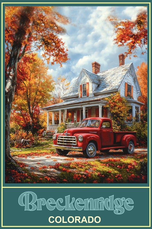 Breckenridge Colorado Fall Foliage Trees Travel Poster 16 x 24 Giclee Print