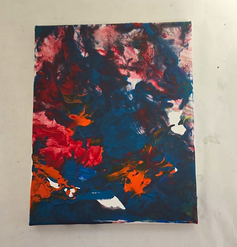 Abstract Multicolor Canvas Painting, Unframed Stretched Canvas, Single Piece