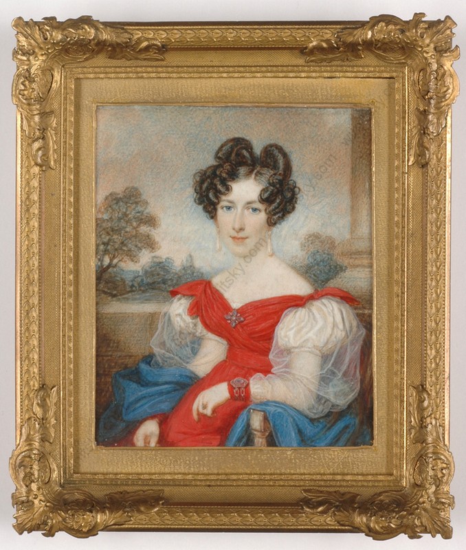 William Egley-? «Portrait of a young lady», fine miniature, ca.1830