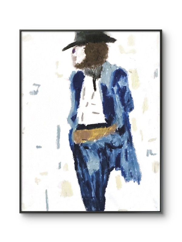 Abstract Original Cowboy Western Rustic Art 11 by 14 Canvas