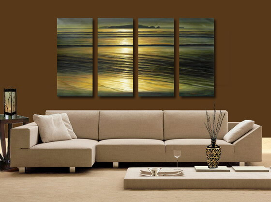 4pcs 100% Hand Painted Wave Seascape Modern Wall Art Home Decoration UnFramed