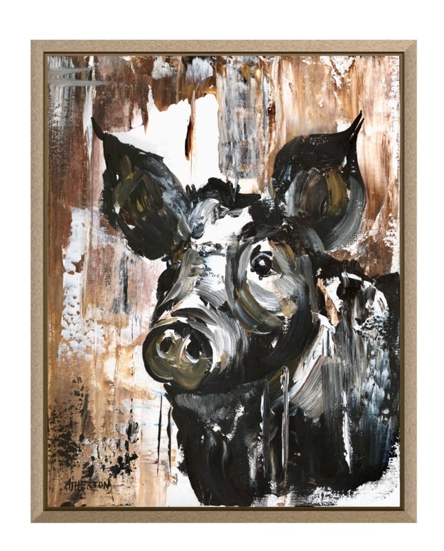 Atherton 11×14 Original Expressionism Acrylic Painting «Distressed Pig 1» signed