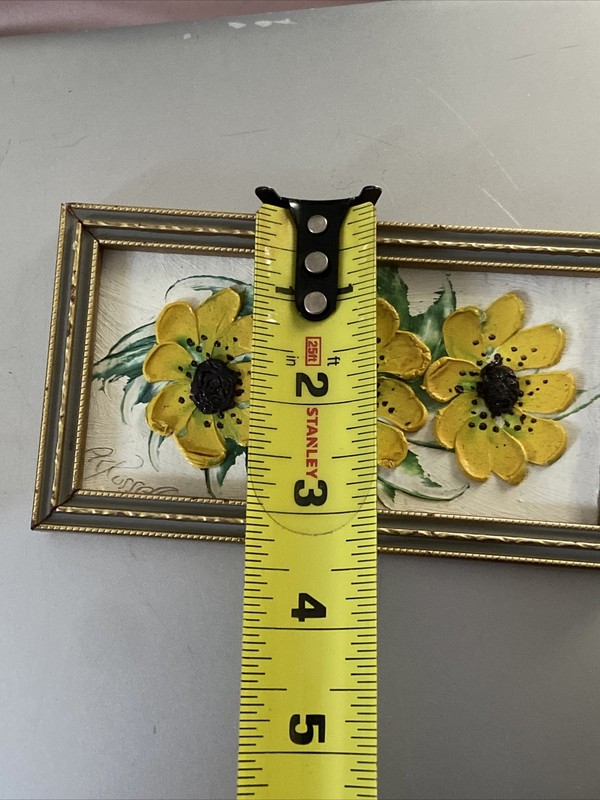 CELIA K RUSSELL SURREY ENGLAND SMALL OIL PAINTING YELLOW FLOWER gallery