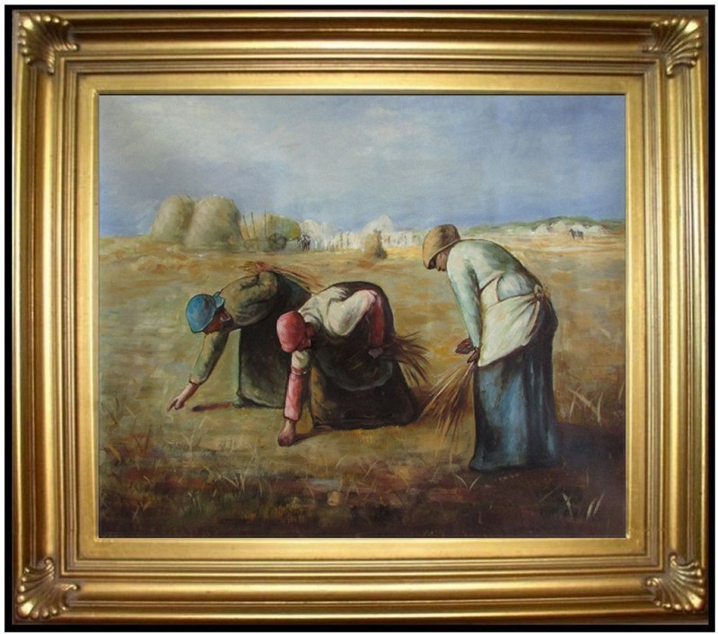 Framed, Millet, Jean-Francois Gleaners Repro. Hand Painted Oil Painting 24x30in