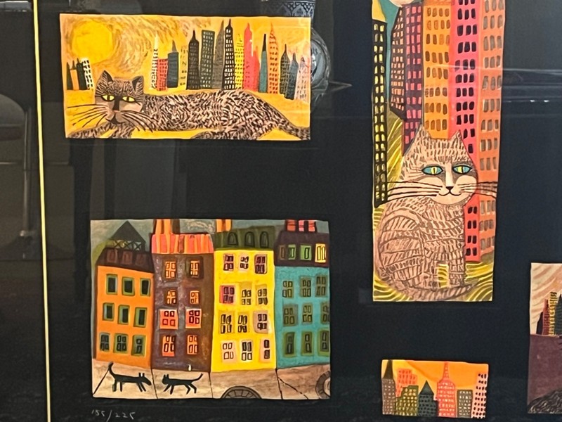 Beautiful painting containing 5 different colorful images by Judith Bladsoe. gallery
