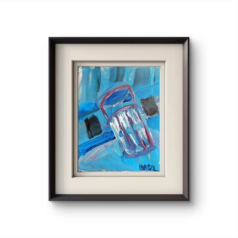 Musicians' Drinking Glass Neo Expressionism Original Artwork on Canvas
