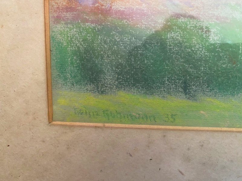 Pastel Sign. Heinz Hohmann (1879-1949) Dated 1935 Landscape with Thunderstorm gallery
