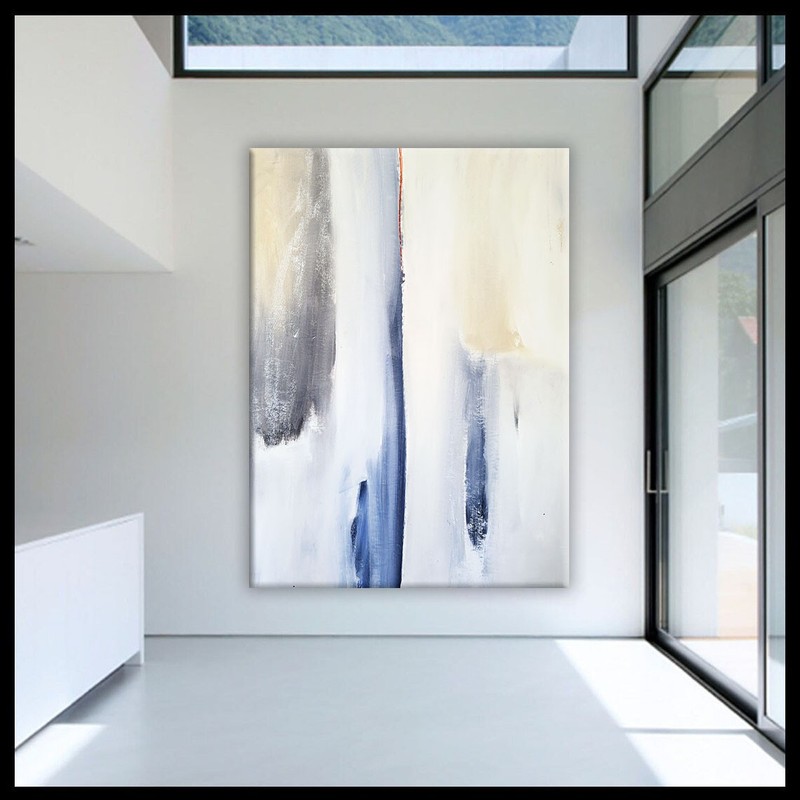LARGE CONTEMPORARY ORIGINAL MODERN ABSTRACT CANVAS PAINTING WALL ART.. Libby Emi