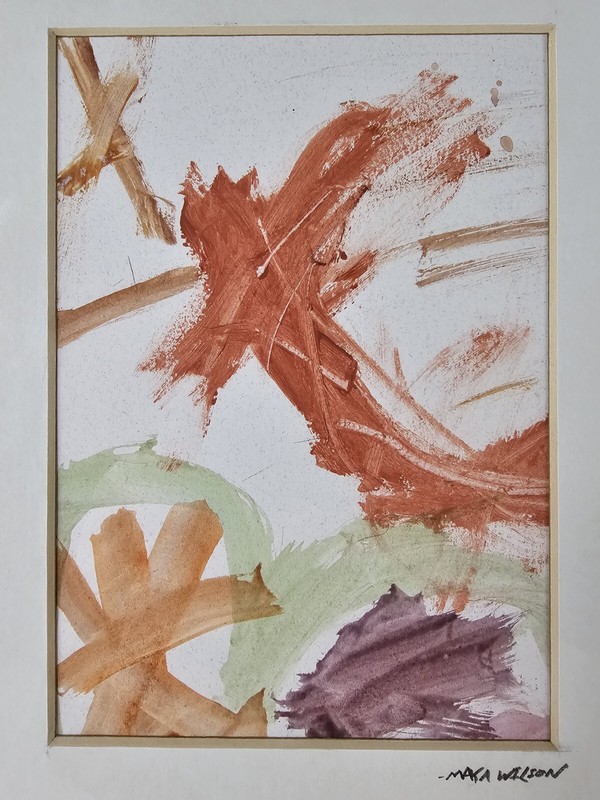 5 Original Signed Maya Wilson Paintings 10x8 Modern Abstract Art By Young Artist gallery