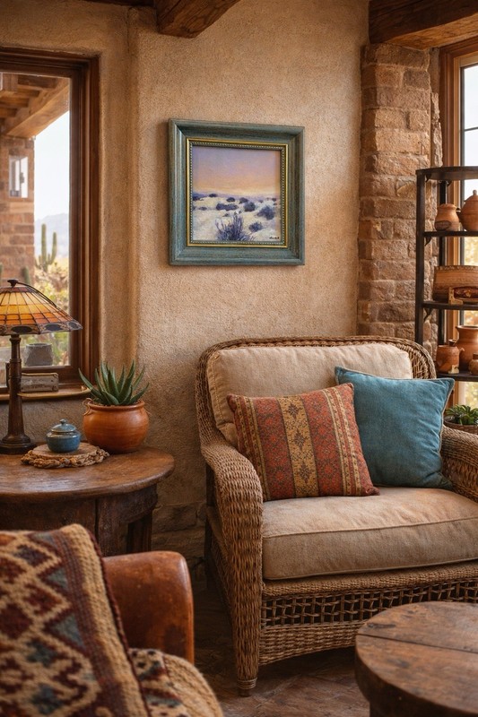 White Sands National Park Framed Original Painting Southwestern Desert Art gallery
